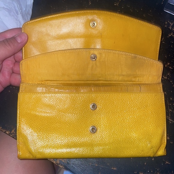 AUTHENTIC CHANEL CAVIAR LEATHER VINTAGE DOUBLE FLAP CLUTCH/WALLET - Picture 9 of 14